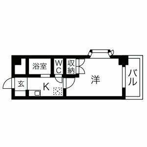 1K 間取り図