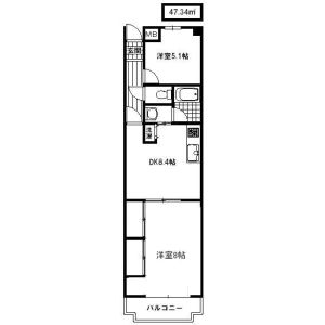 2DK 間取り図