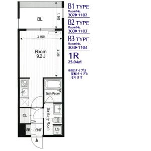 ワンルーム 間取り図