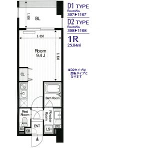 ワンルーム 間取り図