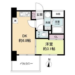1DK 間取り図