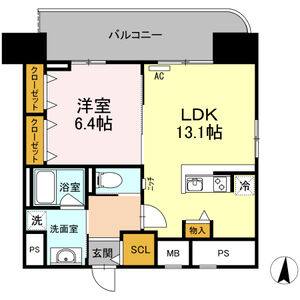 1LDK 間取り図
