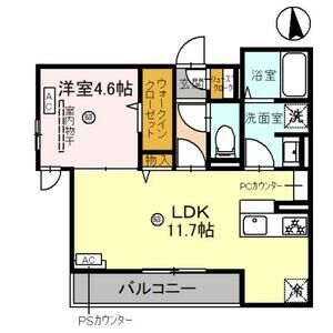 1LDK 間取り図