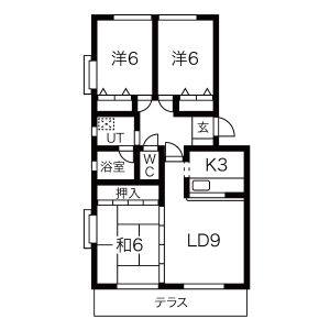 3LDK 間取り図