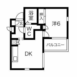 1DK 間取り図