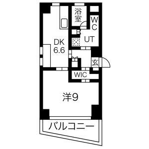 1DK 間取り図