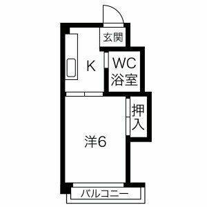 1K 間取り図