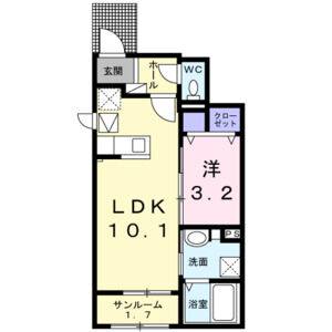1LDK 間取り図