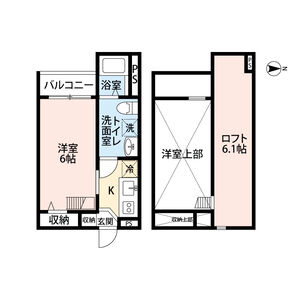 1K 間取り図