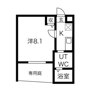 1K 間取り図