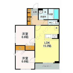2LDK 間取り図