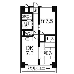 2DK 間取り図
