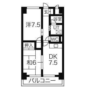 2DK 間取り図