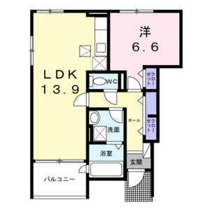 1LDK 間取り図