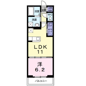 1LDK 間取り図