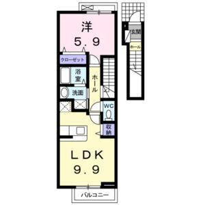 1LDK 間取り図