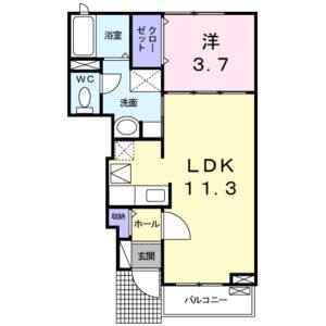 1LDK 間取り図