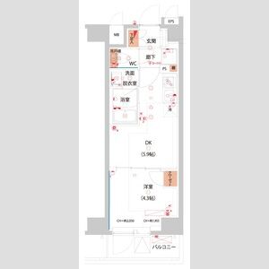 1DK 間取り図