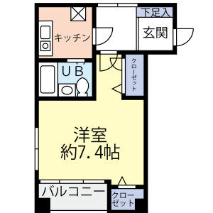 1K 間取り図
