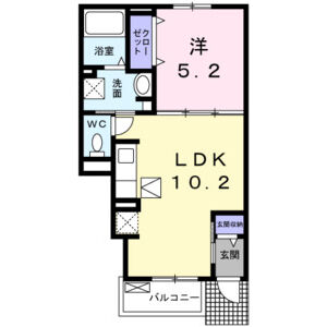 1LDK 間取り図