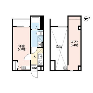 1K 間取り図
