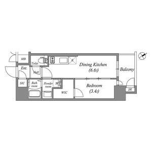 1DK 間取り図