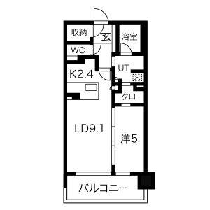 1LDK 間取り図