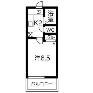 1K 間取り図
