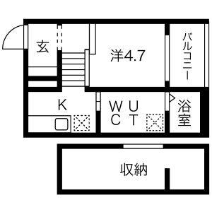 1K 間取り図