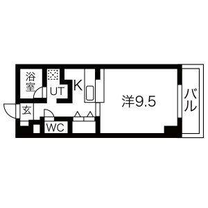 1K 間取り図
