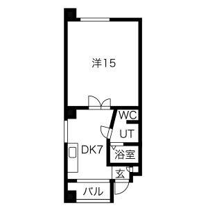 1DK 間取り図