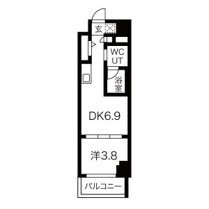 1DK 間取り図