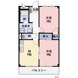 2DK 間取り図