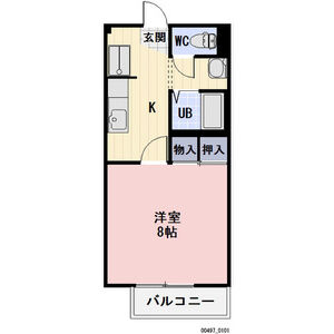 1K 間取り図