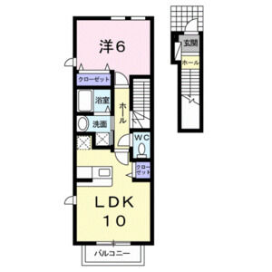 1LDK 間取り図