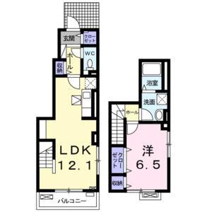 1LDK 間取り図