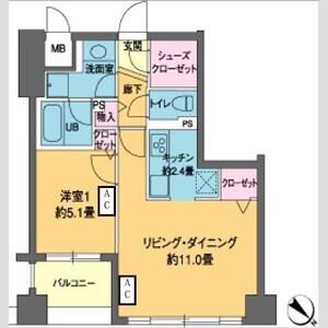 1LDK 間取り図