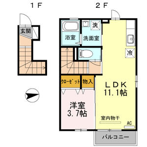 1LDK 間取り図