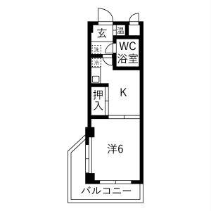 1K 間取り図