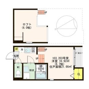 1K 間取り図
