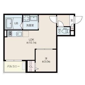 1LDK 間取り図