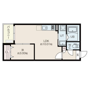 1LDK 間取り図