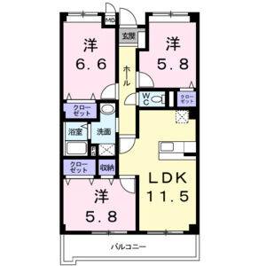 3LDK 間取り図