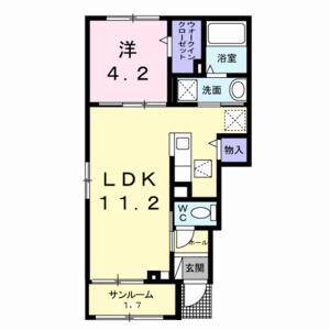 1LDK 間取り図