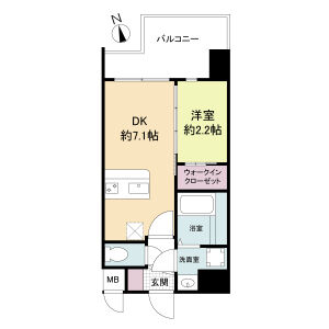 1DK 間取り図