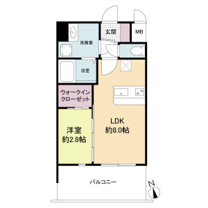 1LDK 間取り図