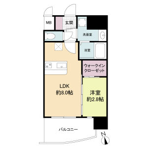 1LDK 間取り図