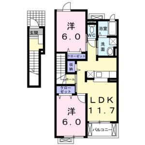 2LDK 間取り図