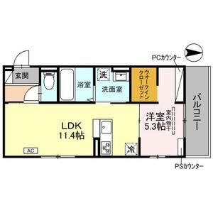1LDK 間取り図