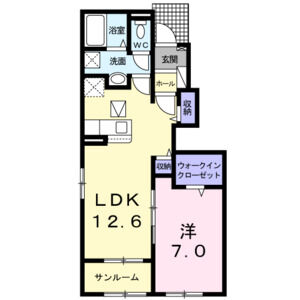 1LDK 間取り図